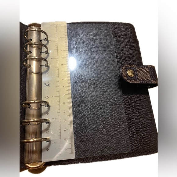 Louis Vuitton Damier Ebene Notebook Agenda Planner Brown Personalized Initials - Picture 12 of 13